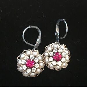 Fancy Feminine Pink Dangle Earrings from Patina💖